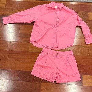 a new day Pink Woven Shirt & Shorts Set